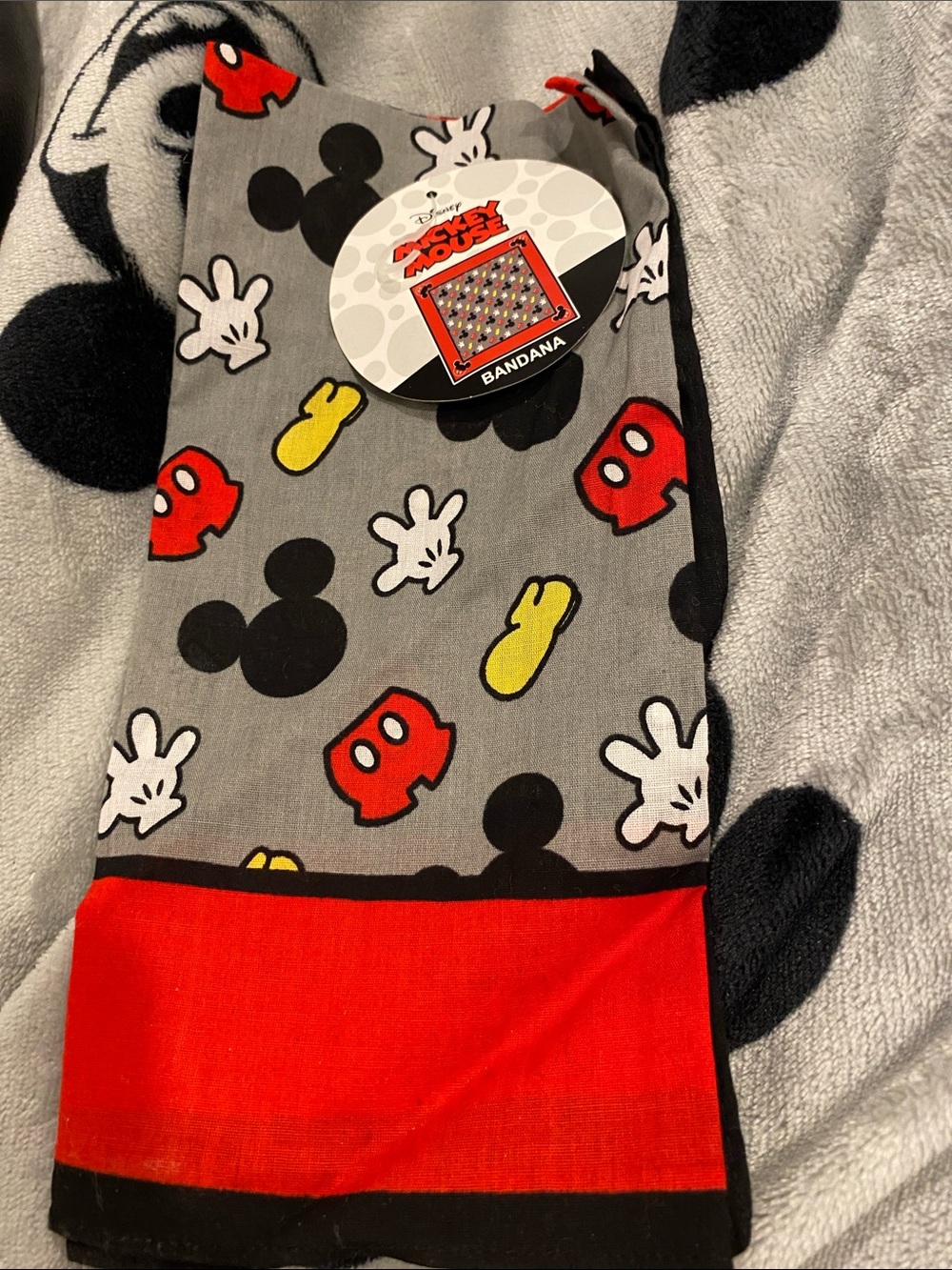 Disney Kids Mickey Mouse Bandana - Gray, Red, Yellow, Black, White